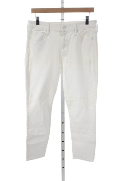 Mother Womens Skinny Jeans White Cotton Size 30