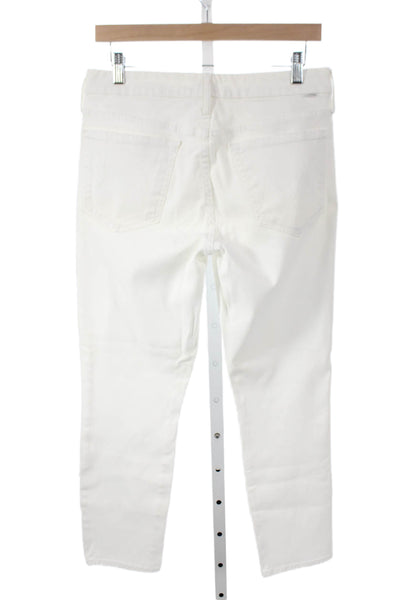 Mother Womens Skinny Jeans White Cotton Size 30