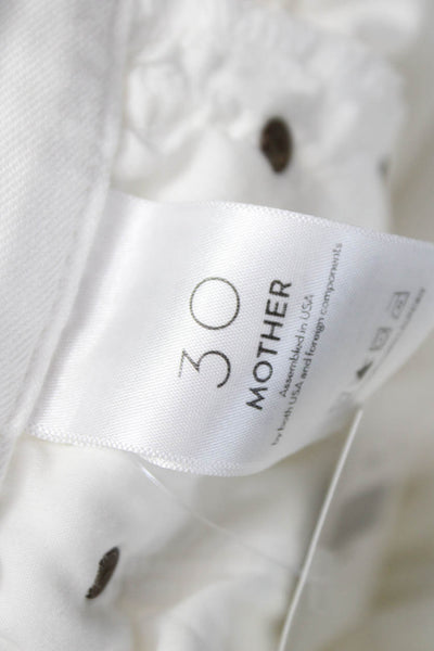 Mother Womens Skinny Jeans White Cotton Size 30