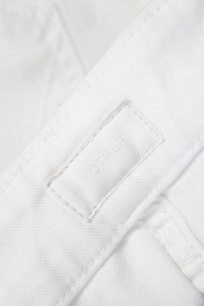 Mother Womens Skinny Jeans White Cotton Size 30