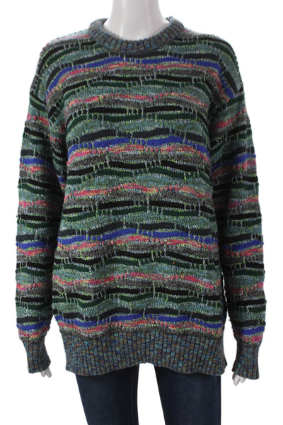 Zara Women Pullover Sweater Multicolor Striped Crew Neck Long Sleeve Size M