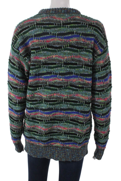 Zara Women Pullover Sweater Multicolor Striped Crew Neck Long Sleeve Size M