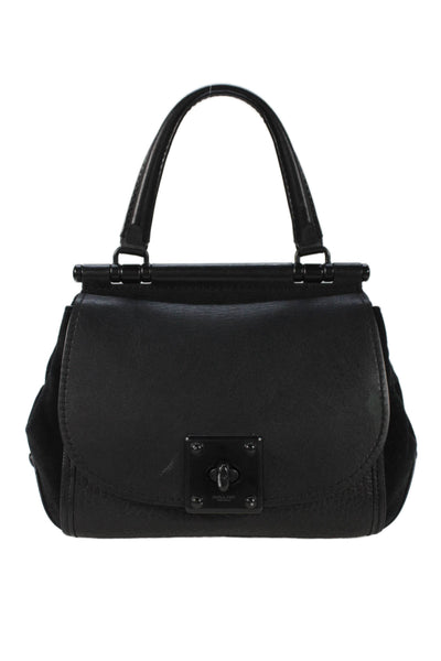 Coach Womens Leather Drifter Top Handle Shoulder Handbag Black