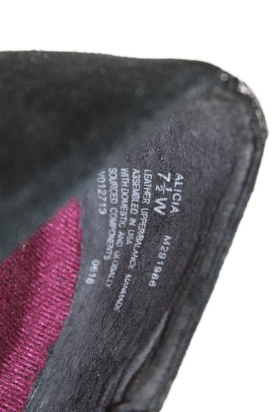 Munro Womens Suede Alicia Mary Jane Pups Black Size 7.5 Wide