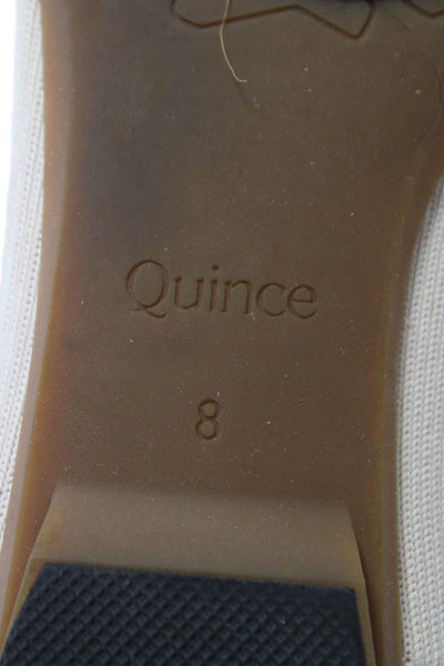 Quince Womens Pointed Toe Slide On Ballet Flats Beige Size 8