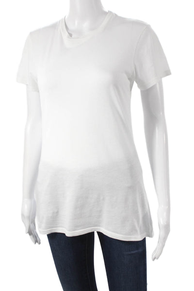 Nili Lotan Womens White Supima Cotton Crew Neck Short Sleeve Tunic Size S
