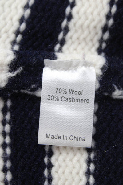 La Ligne Women V-Neck Striped Cashmere Cardigan Nautical Multicolor Size XS