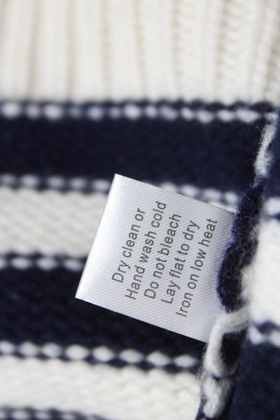 La Ligne Women V-Neck Striped Cashmere Cardigan Nautical Multicolor Size XS