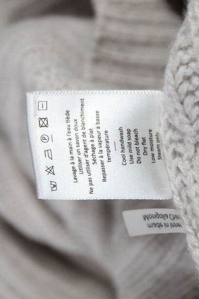 Le Kasha Womens Cashmere V-Neck Cardigan Beige Long Sleeve Size One Size