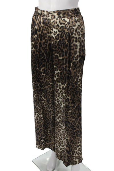 Nili Lotan Unisex Dress Pants Silk Animal Print Multicolor Size XS