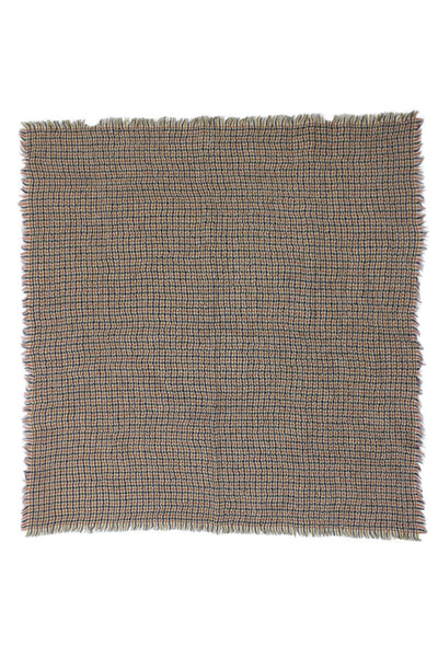Madewell Unisex Adults Wool Blend Grid Print Square Scarf Beige Size 28X28"