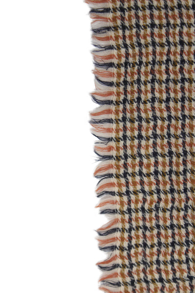Madewell Unisex Adults Wool Blend Grid Print Square Scarf Beige Size 28X28"