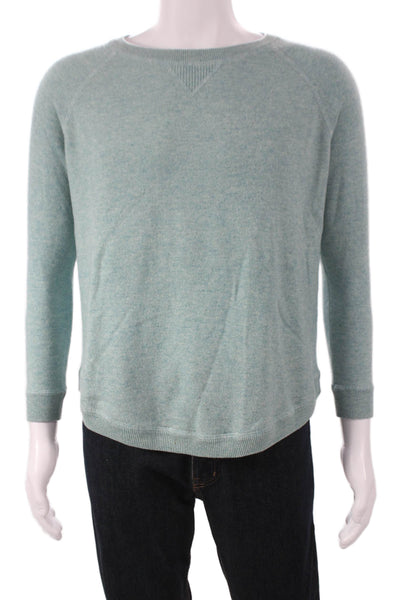 Kinross Cashmere Mens Pullover Sweater Crew Neck Blue Size S