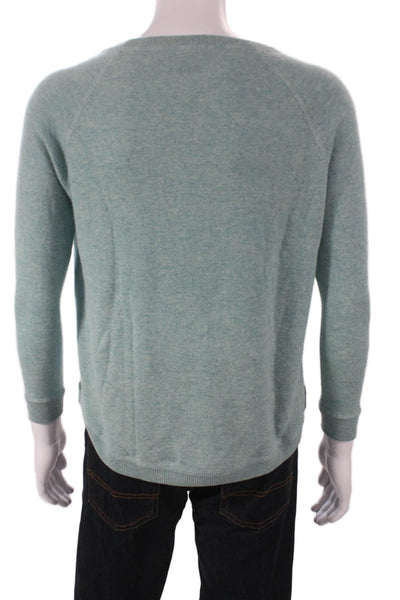 Kinross Cashmere Mens Pullover Sweater Crew Neck Blue Size S