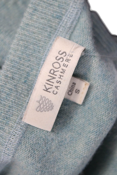 Kinross Cashmere Mens Pullover Sweater Crew Neck Blue Size S