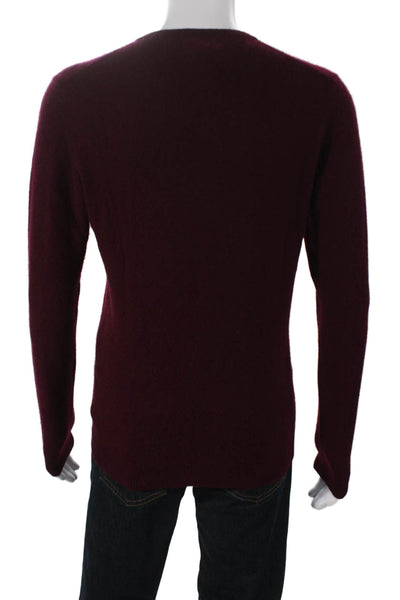 Club Room Mens Cashmere V-Neck Red Pullover Long Sleeve Solid Fall Size M