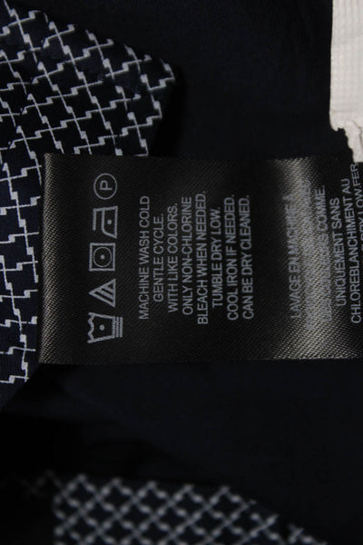 Karl Lagerfeld Mens Blue Geometric Dress Shirt Button Up Long Sleeve Size XL