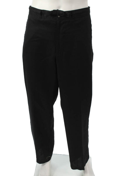 Tasso Elba Mens Black Linen Cargo Pants Size 34