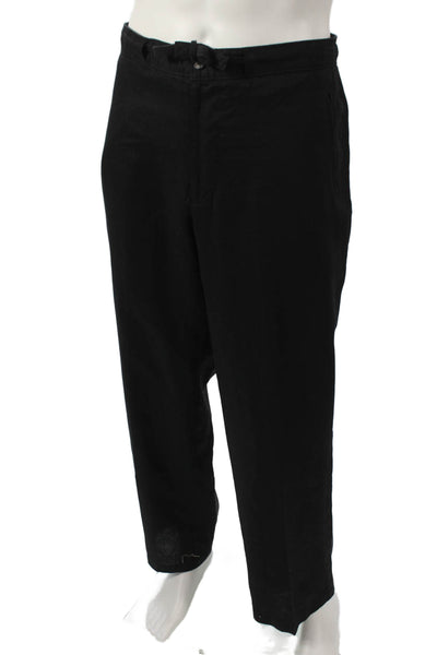 Tasso Elba Mens Black Linen Cargo Pants Size 34