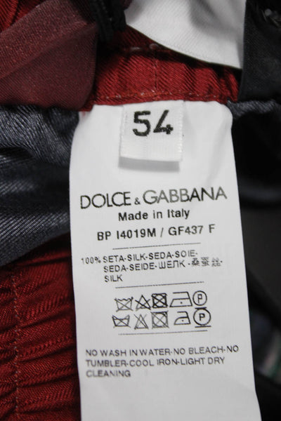 Dolce & Gabbana Mens Bermuda Silk Striped Shorts Black Drawstring Size 54