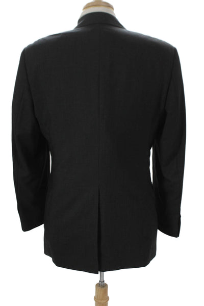 Boss Hugo Boss Mens 2 Piece Suit Jacket Gray Virgin Wool Business Size 38