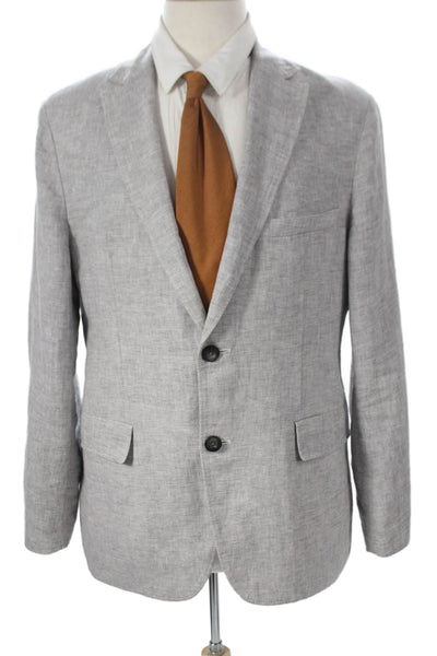 Boss Hugo Boss Mens Gray Linen Blazer Size 40