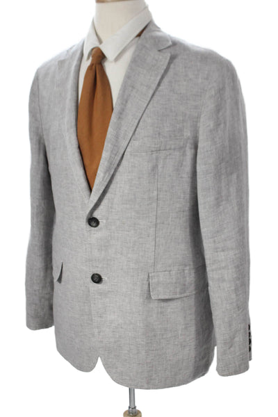 Boss Hugo Boss Mens Gray Linen Blazer Size 40