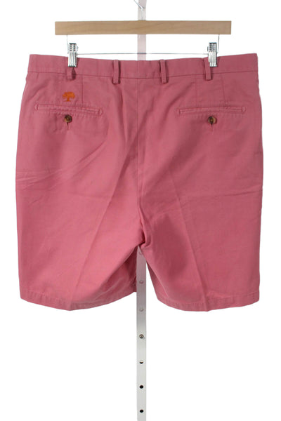 Peter Millar Mens Chino Shorts Pink Cotton Golf Zip Size 36