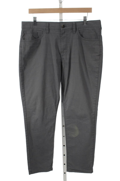 Bonobos Mens Gray Chino Pants Button Fly Cotton Blend Casual Size 33