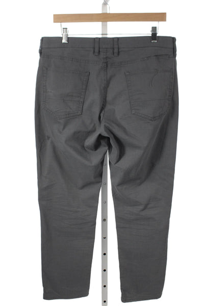 Bonobos Mens Gray Chino Pants Button Fly Cotton Blend Casual Size 33