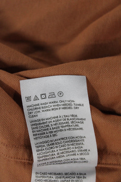 Club Monaco Mens Button Front Long Sleeve Collared Shirt Brown Cotton Size XL