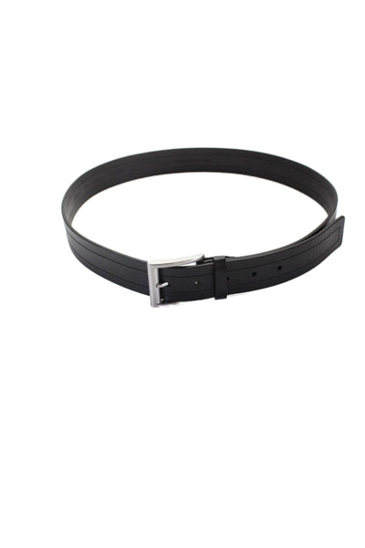 Hugo Boss Men's Leather Buckle Closure Belt Black Size 44