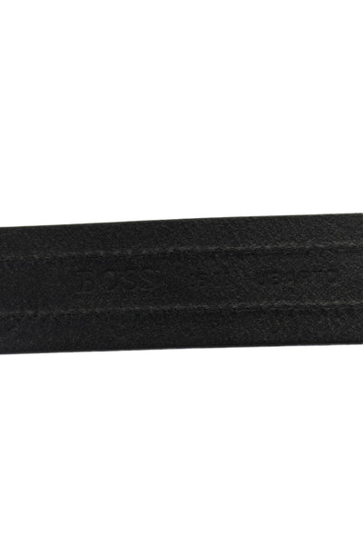 Hugo Boss Men's Leather Buckle Closure Belt Black Size 44