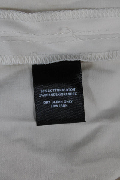 Lafayette 148 New York Womens Cropped Beige Cotton Pants Zip Closure Size 8
