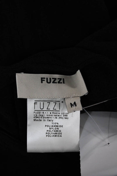 Fuzzi Women Basic Black Long Sleeve Tee Polyamide Round Neck Pullover Size M