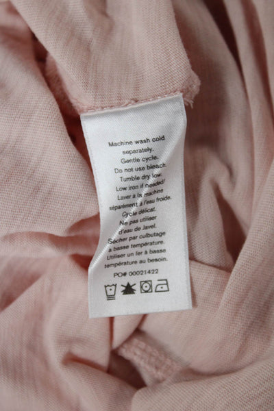 Rag & Bone Women Basic Pink V-Neck Cotton Blend Short Sleeve T-Shirt Size L