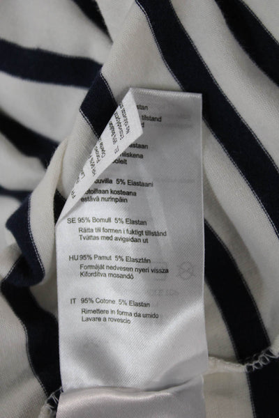 Barbour Women Striped Boat Neck Long Sleeve T-Shirt White Size 10