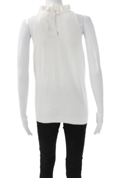 Milly Women Halter Viscose Tank Top White Sleeveless Elegant Size M