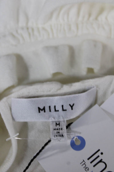 Milly Women Halter Viscose Tank Top White Sleeveless Elegant Size M