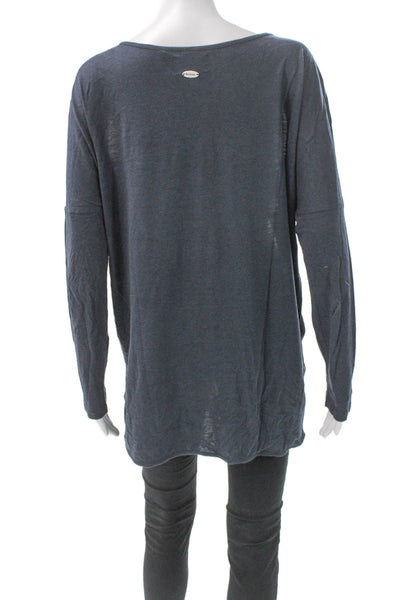 Barbour Women Boat Neck Long Sleeve Tartan Blue Polyester Pullover Top Size 6