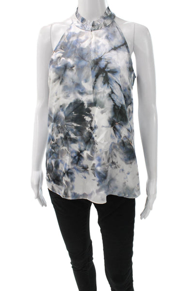 Go Silk Women Halter Silk Floral Tie Dye Sleeveless Pullover Blouse Size S