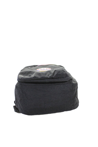 Kipling Womens Rainbow Detail Zip Large Backpack Handbag Black Combo