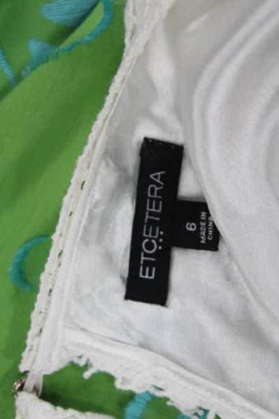 Etcetera Womens Shift White Geometric Knee Length Long Sleeve Dress Size 6