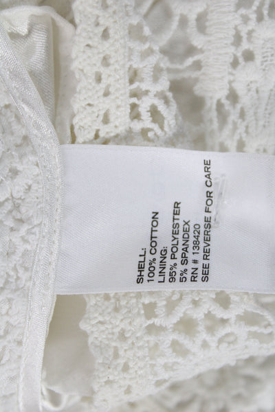 Etcetera Womens Shift White Geometric Knee Length Long Sleeve Dress Size 6