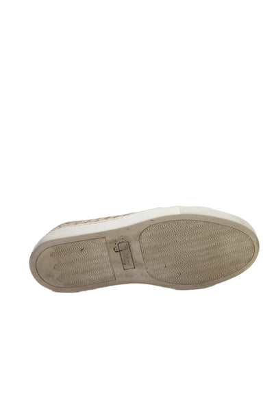 M Gemi Womens Leather Woven Slide On Sneakers Beige Size 8.5 Medium