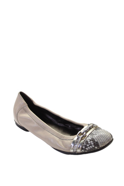 AGL Attilio Giusti Leombruni Womens Leather Ballet Flats Beige Size 39 9