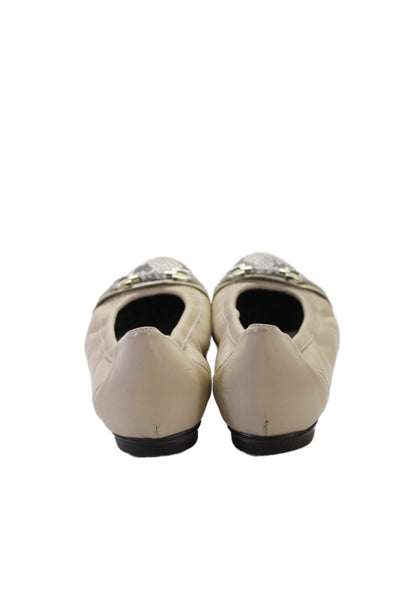 AGL Attilio Giusti Leombruni Womens Leather Ballet Flats Beige Size 39 9