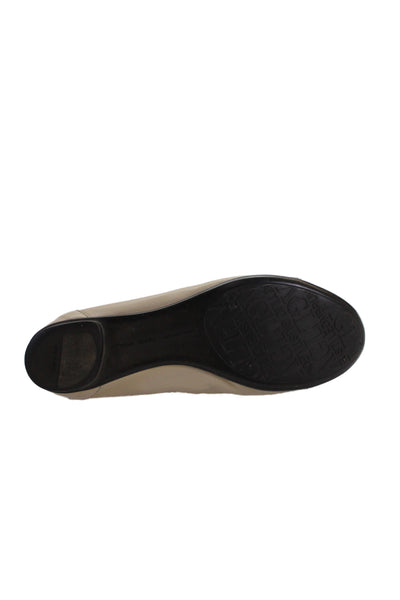 AGL Attilio Giusti Leombruni Womens Leather Ballet Flats Beige Size 39 9