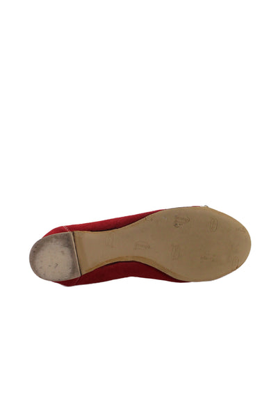 AGL Attilio Giusti Leombruni Womens Suede Ballet Flats Red Size 38.5 8.5