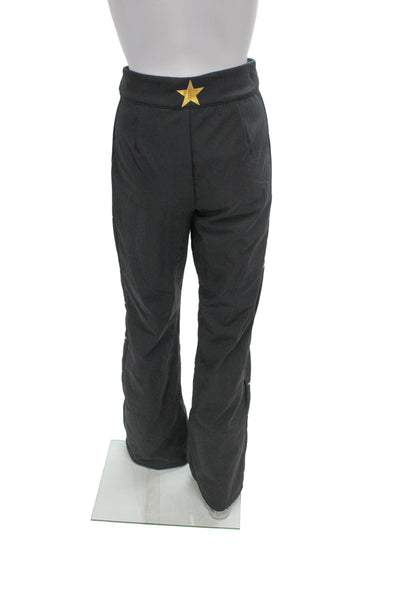 Designer Womens Snow Pants Gray Geometric Stars Zip Polyester Size S